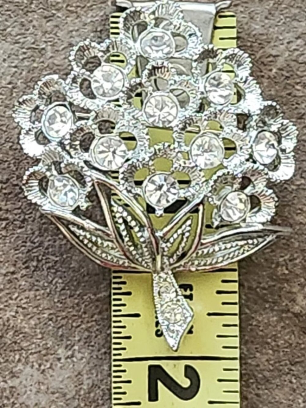 Vtg 70's Sarah Coventry Sparkle Lites Rhinestone Bouquet Brooch Pin Silver Tone - Picture 10 of 12